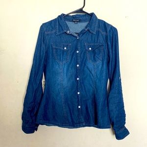 Cute Vintage Cotton Denim Button Shirt